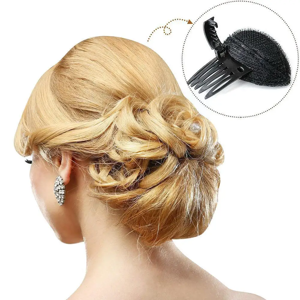 

Women Hair Volume Fluffy Puff Sponge Pad Clip Plastic Hair Princess Styling Bun Headwear Sponge Tool Pad Insert Increased C D0n6