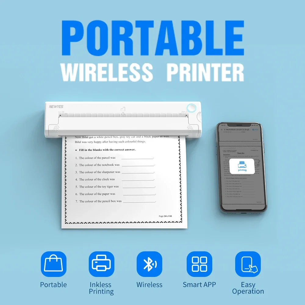 NEWYES 8-дюймовый телефон без чернил Портативный мини-беспроводной мобильный