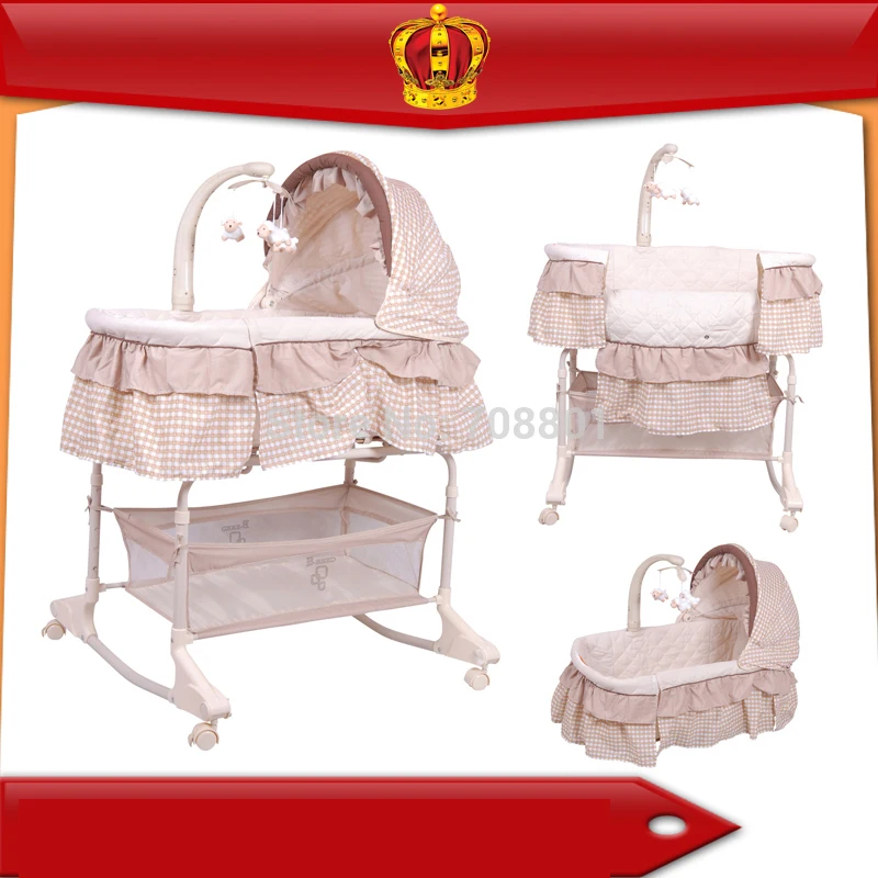 Crib Bebes 4-in-1 Baby Bassinet PP Plastic Frame Cradle, SGS Was Approved
