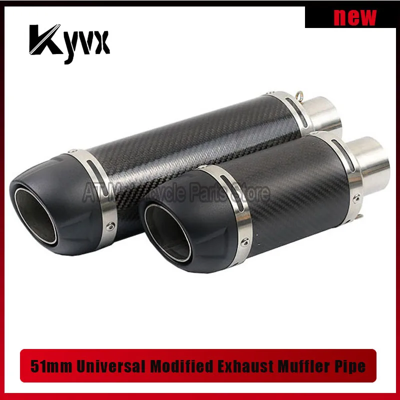

51mm Universal Modified Motorcycle Exhaust Muffler Pipe Fried Street Scooter Dirt Pit Bike For Honda Benelli Kawasaki Escape