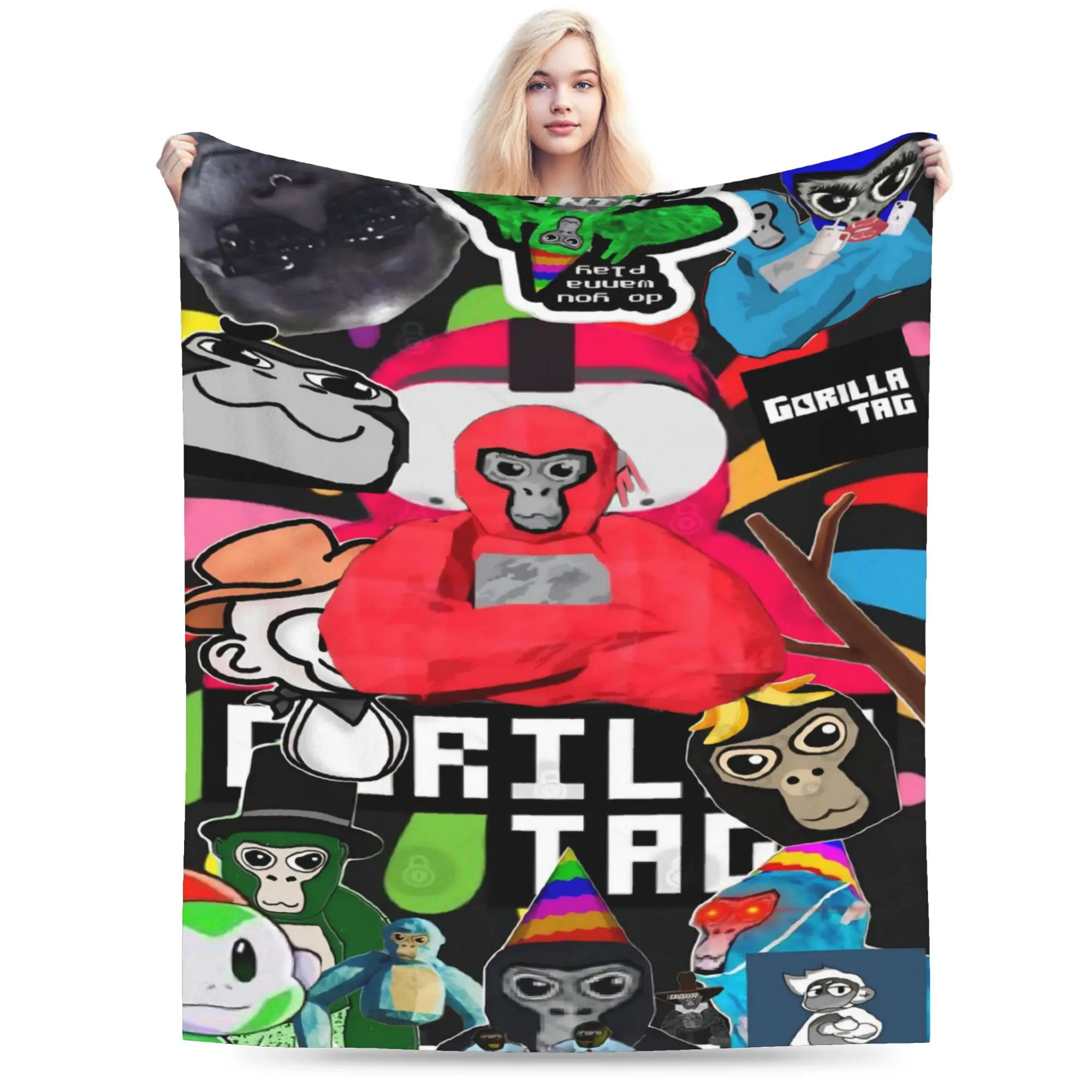 Фото Плед G-Gorilla Tags Games, супермягкий и уютный, для кровати, 50x60 дюймов, различные размеры, покрывало. №2