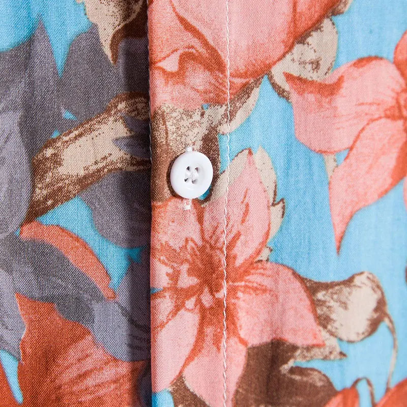 Гавайская рубашка с принтом измельченных листьев Повседневная Уличная одежда