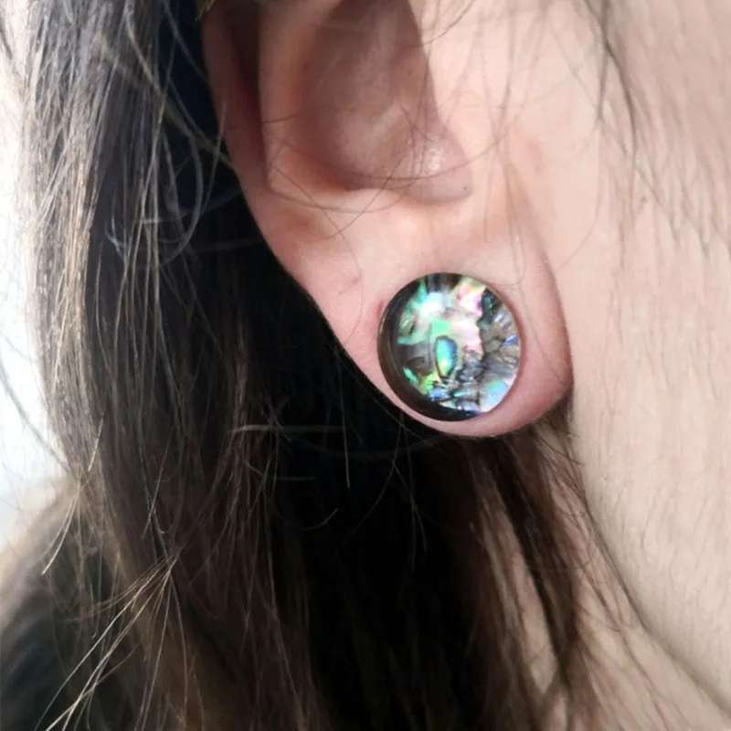 1Pc Shell Ear Tunnel Plugs. Jazz Drum Saddle Plugs and Gauges Flesh Piercing Expander Plug Earrings |