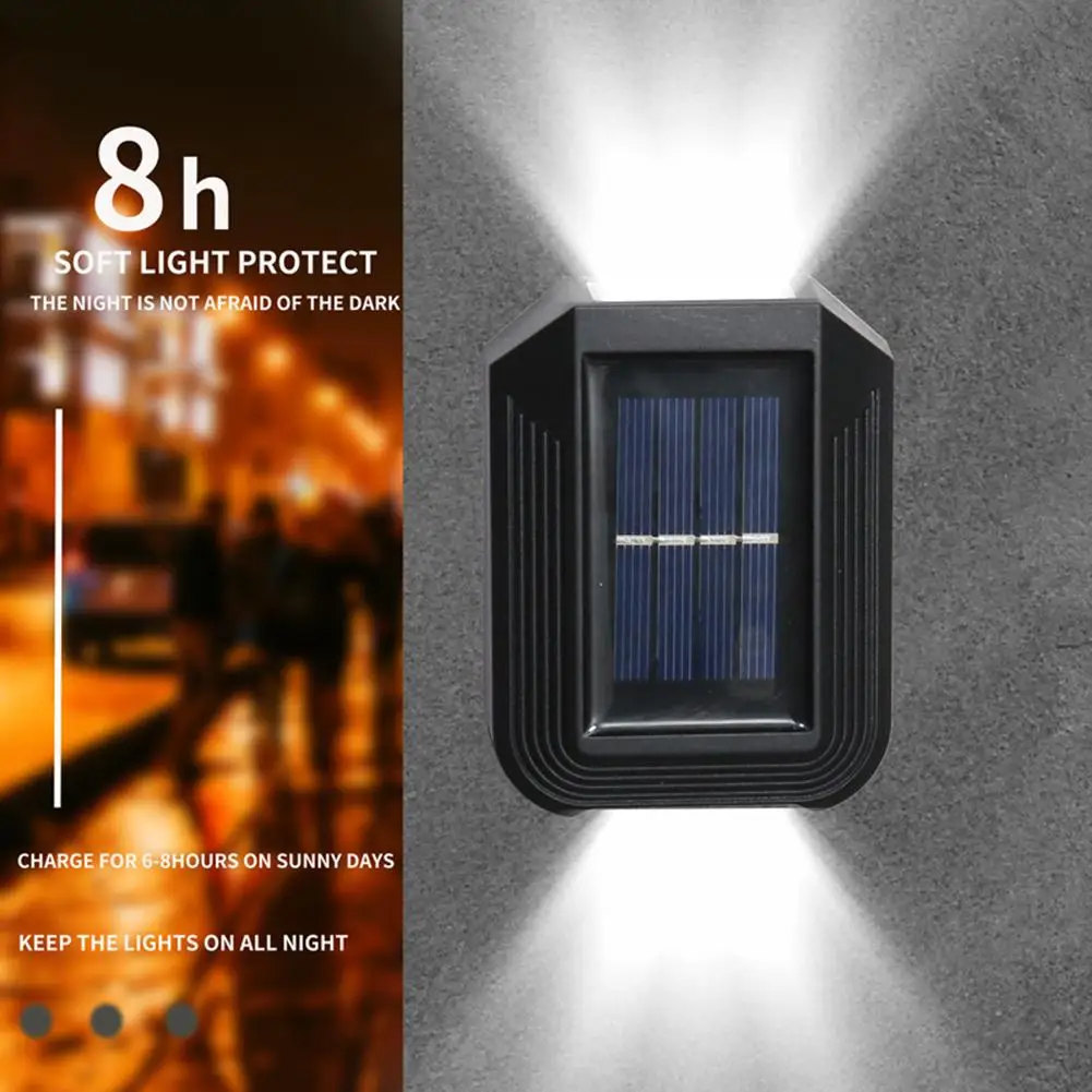 

Solar Wall Lamp Ip65 Waterproof Super Bright Energy Saving Outdoor Up Down Luminous Lighting Garden Light