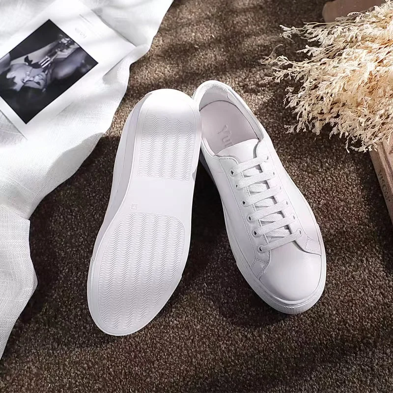 Small White Shoes 2023 New Spring Lace-Up Flat-Bottom Leisure Morning Running Soft-Soled Campus Students Single Shoes Women