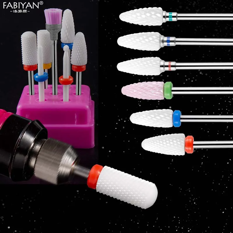 7 шт. набор керамических Сверл из карбида вольфрама для ногтей инструмент