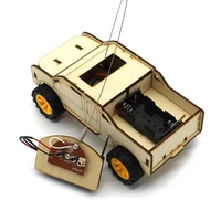 remote control pickup truck childrens creative toys diy wooden hand assembled small invention electric model car material
