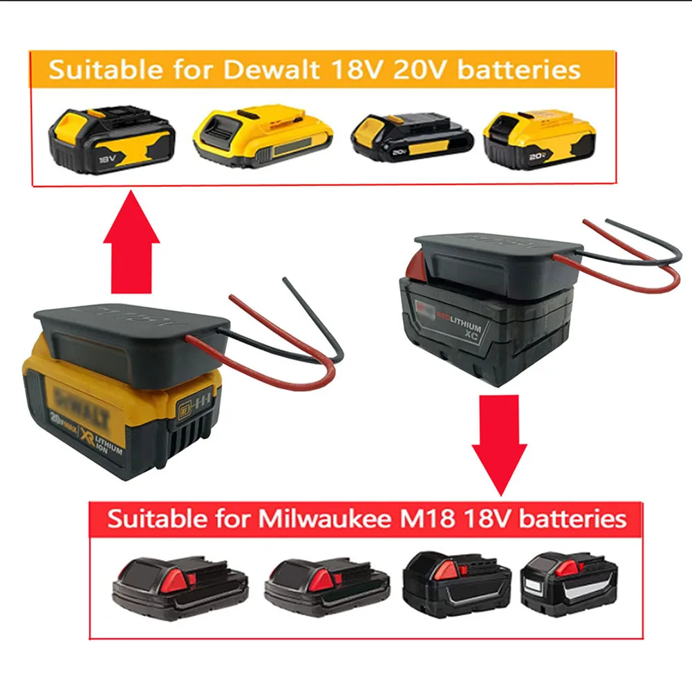 DIY Battery Adapter For Dewalt Battery Converter For Milwaukee Dock Power Connector 12AWG Robotics Power Tool Battery Adapters enlarge