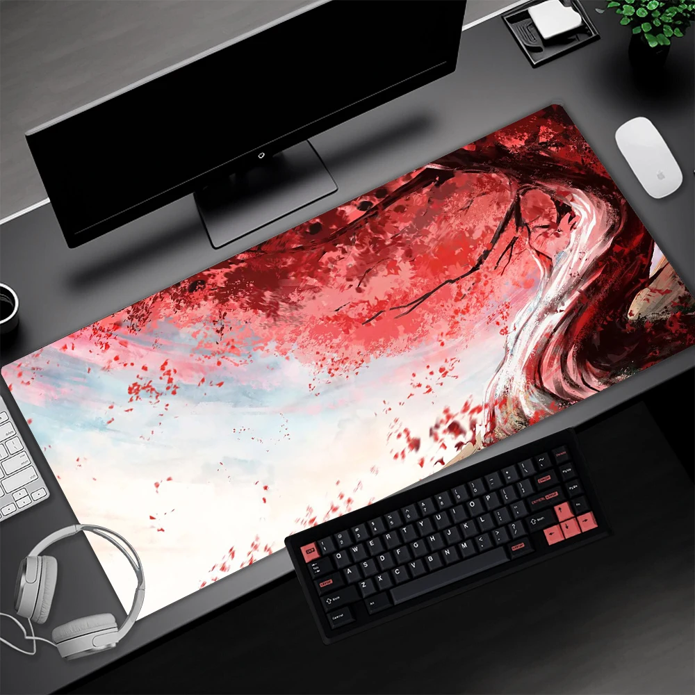 

Tree Mouse Pad Red Smooth Mousepad Blue Portable Mause Pad 100x50cm Desktop Computer Accessories Very Large Mouse Mat Landscapes