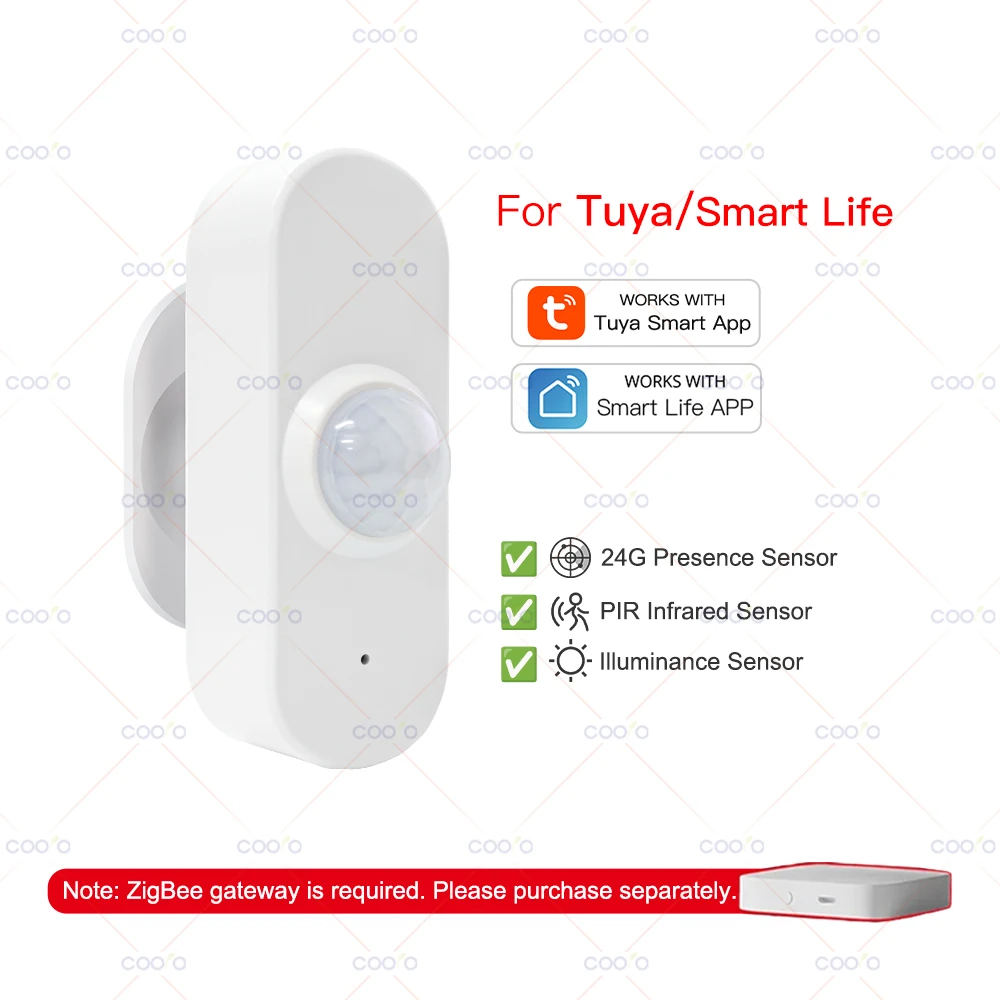 

Coolo 24G MmWave Датчик присутствия человека + PIR датчик движения