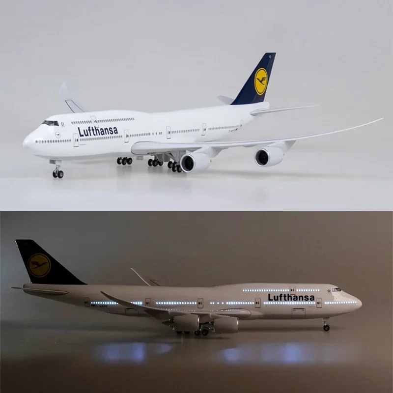 1/150 Airlines 747 Модель самолета B747 Люффханса Игрушечный светильник и шасси колеса