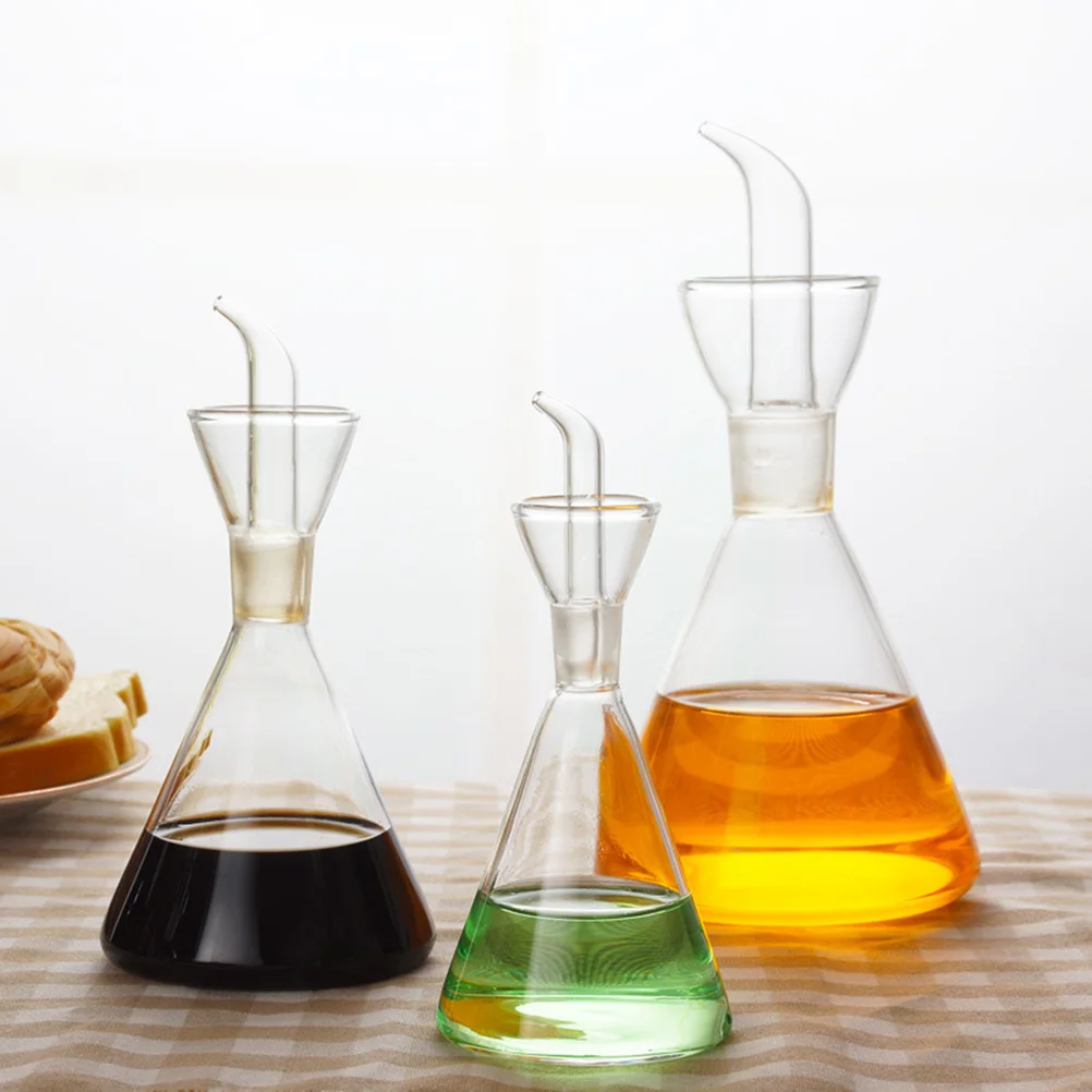 

Oil Dispenser Bottle Olive Glass Vinegar Kitchen For Bottles Sauce Cruet Decanter Soy Container Pot Set Spout Pourer Decorative