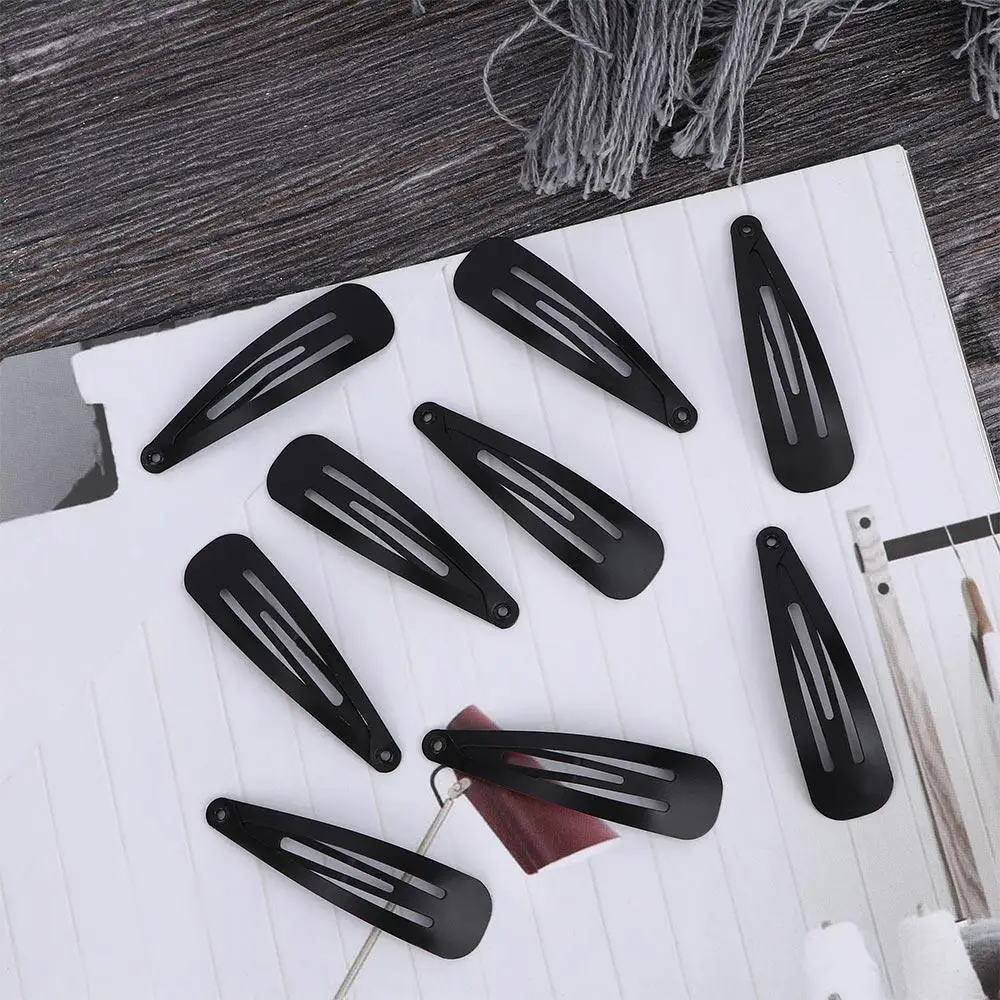

10pcs Black Waterdrop Shape Basic Alloy Hair Clips BB hairpins Barrettes Fashion Hair Accessories Children Hair Styling Tool