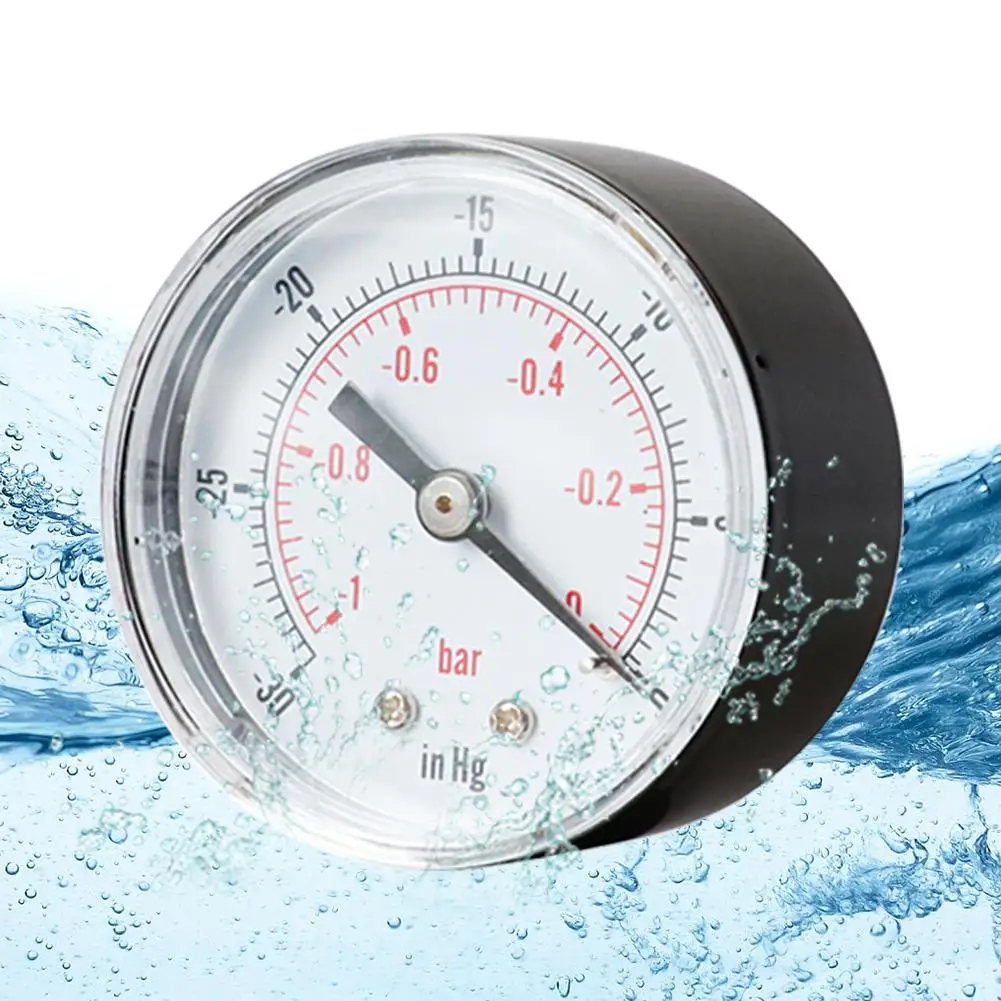 

High Precision Water Pressure Gauge Metal Shell and Copper BSPT Interface Air Hydraulic Fluid Oil Performance Tool 51x45x45mm