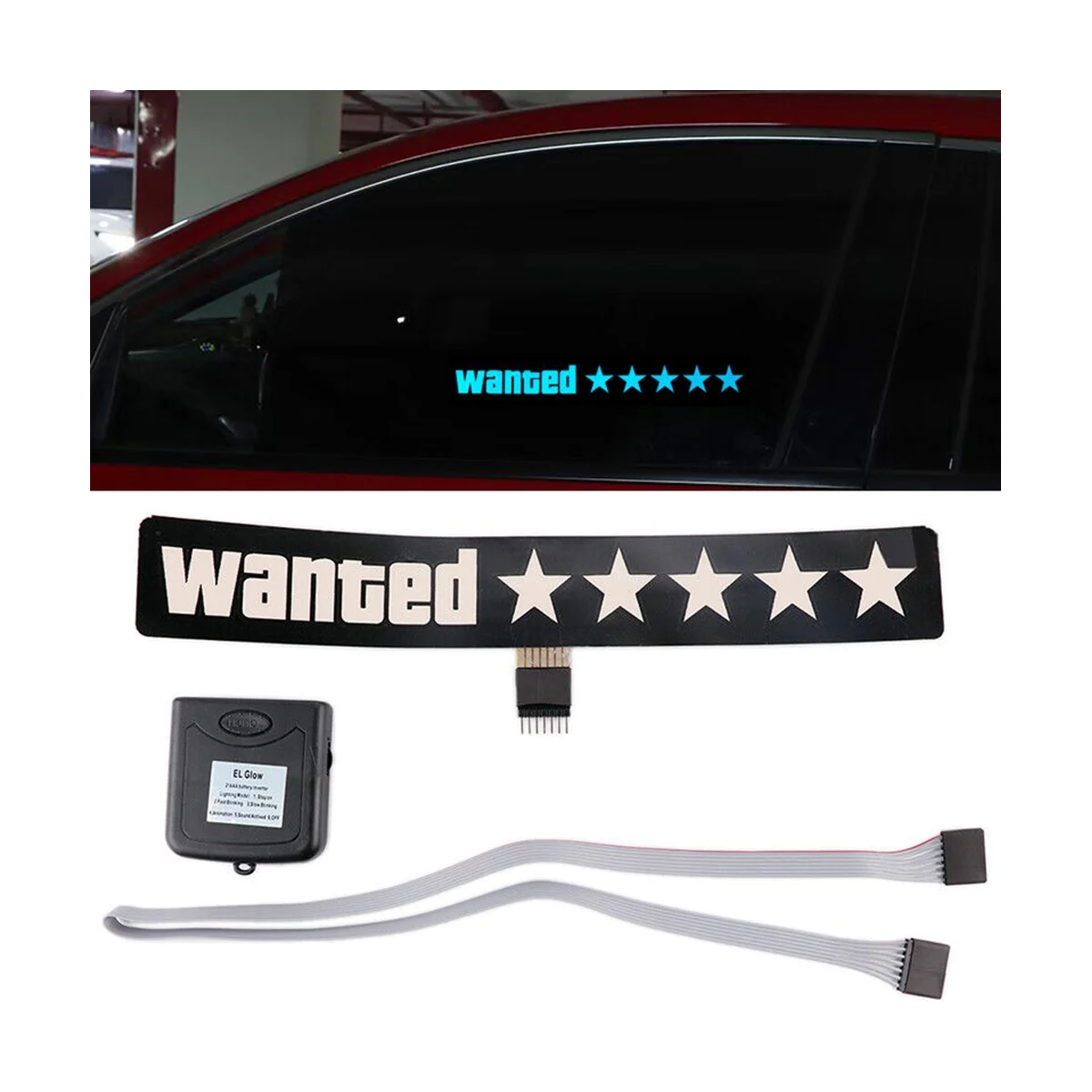 

Автомобильные светодиодные наклейки на лобовое стекло, 5 звезд