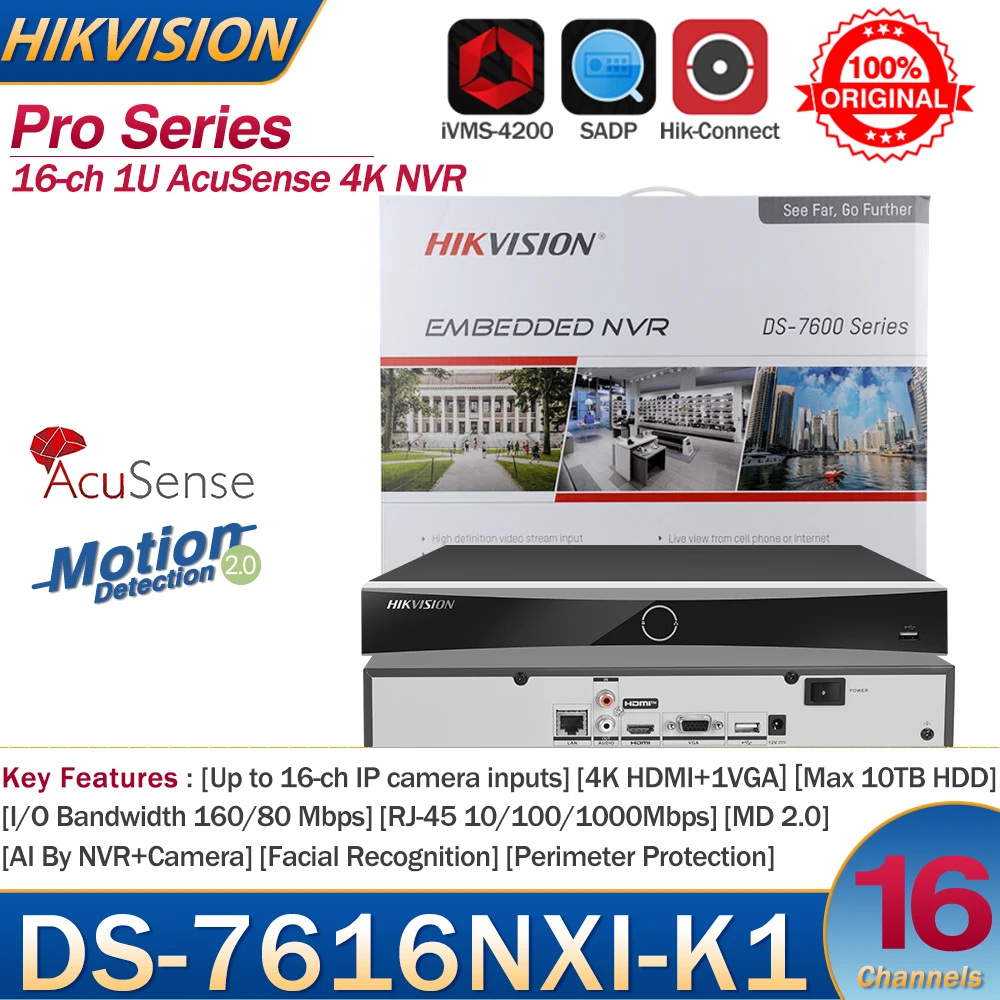 

Hikvision 16-канальный сетевой видеорегистратор DS-7616NXI-K1