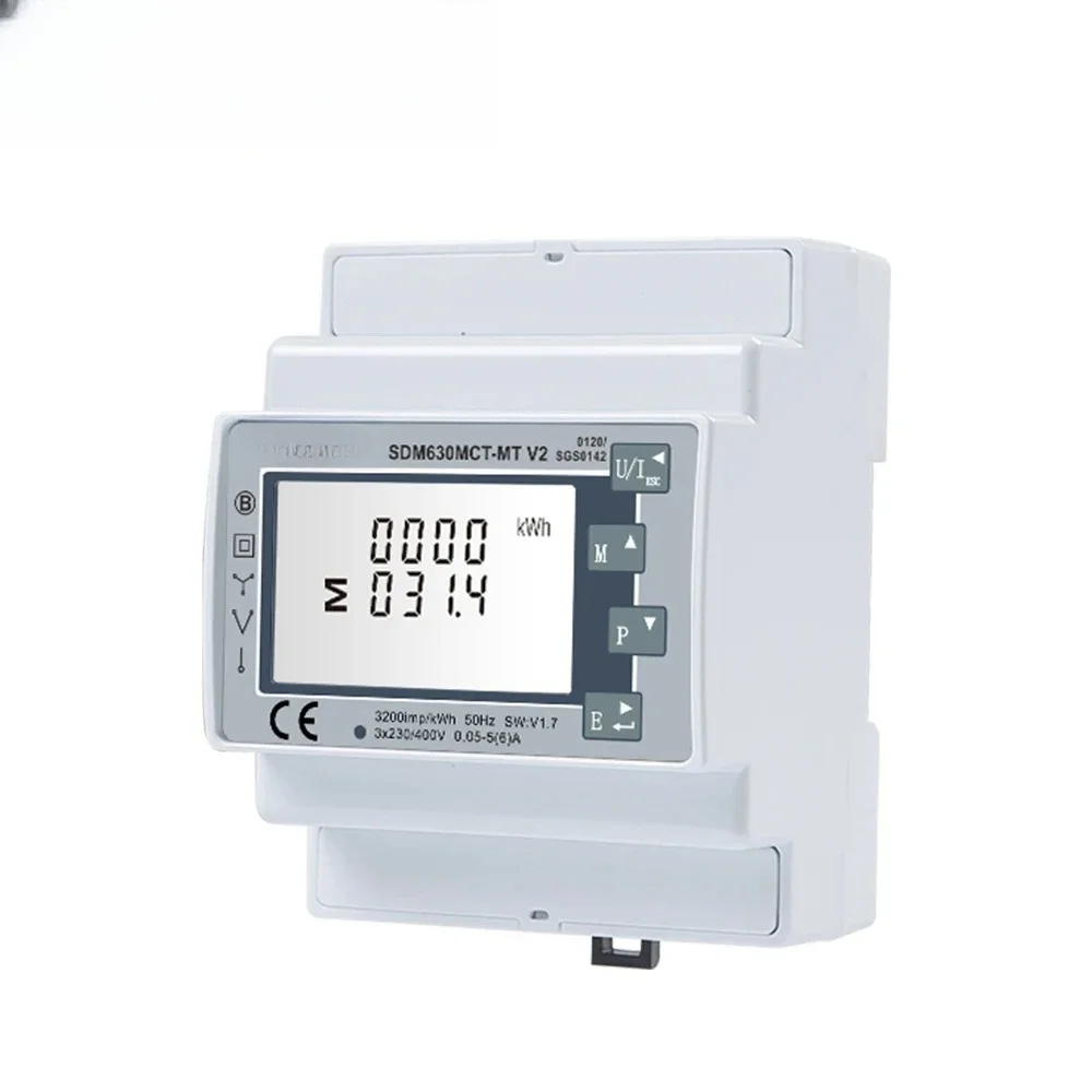 Фото Трехфазный двунаправленный счетчик электроэнергии Eastron SDM630MCT-MT с поддержкой Modbus, одобренный MID, с функциями CT и PT №1