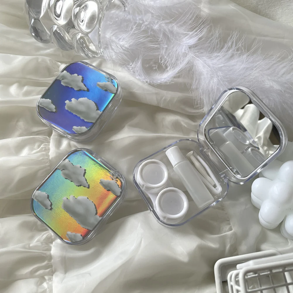 

1PC Lovely Travel Kit Pocket Mini Contact Lens Case Travel Kit Easy Carry Mirror Lenses Box Container