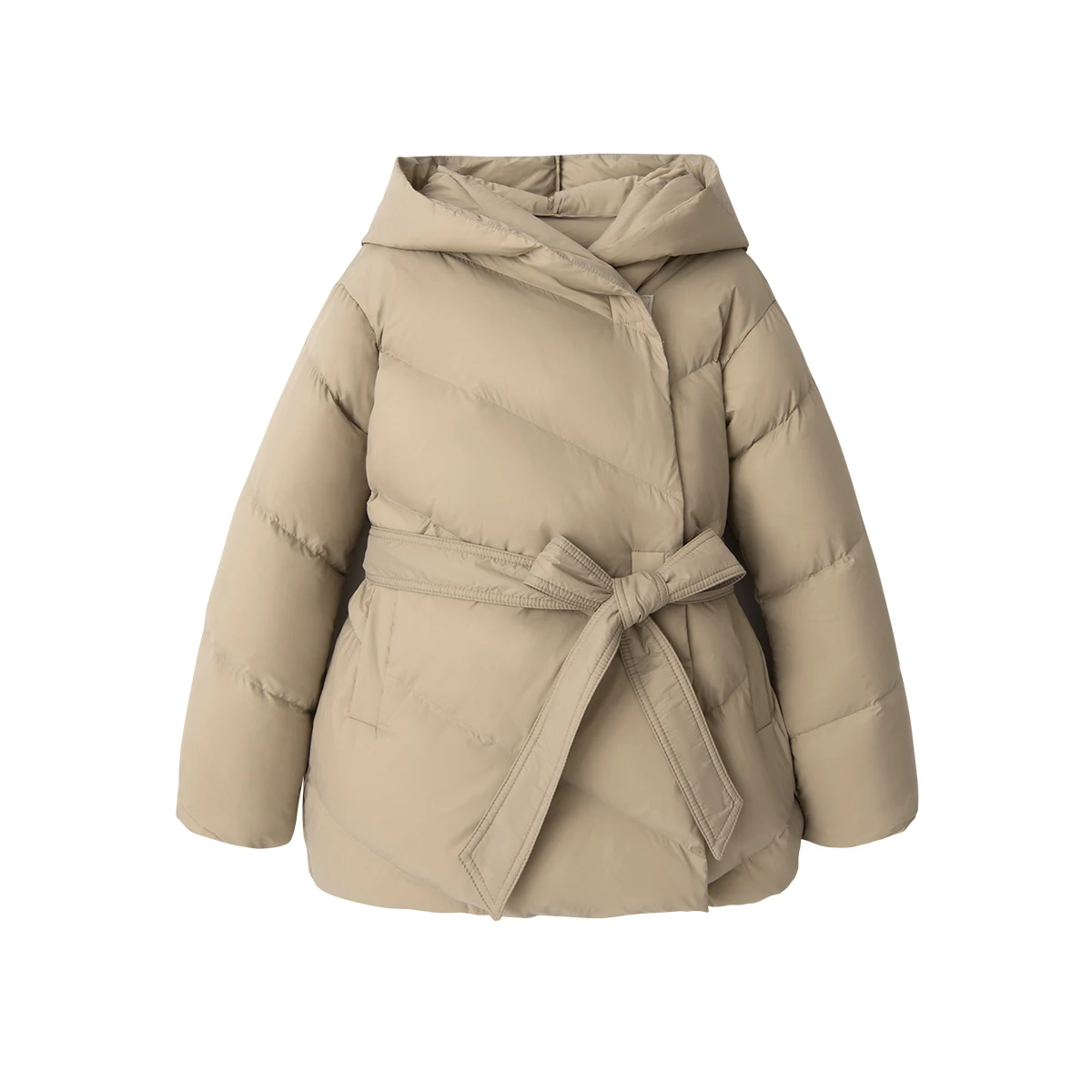 New Casaco Feminino 90% White Duck Down High Street Autumn/Winter Covered Button Wide-waisted Adjustable Waist 2022