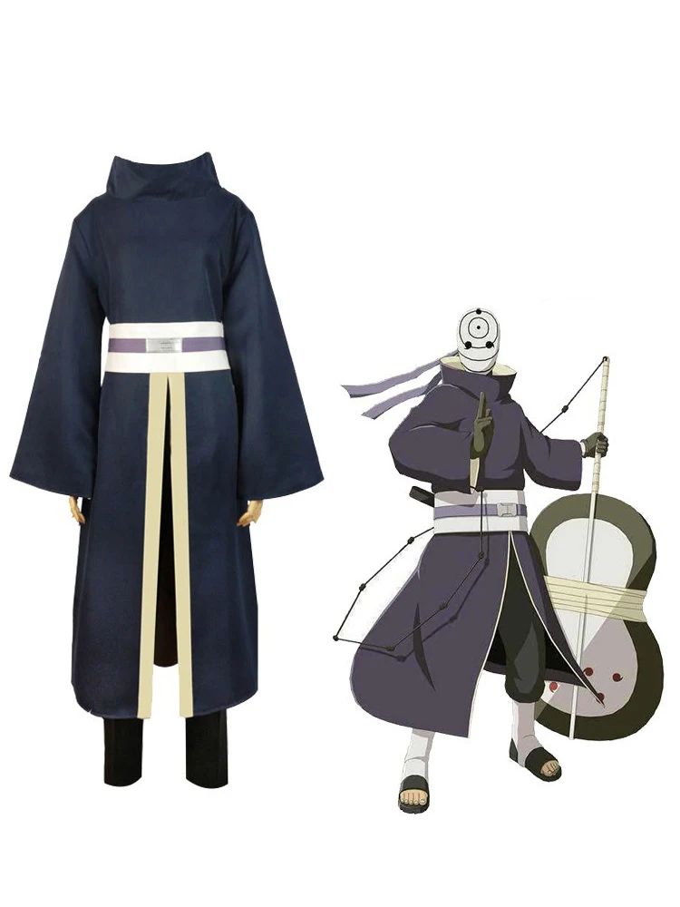 

Униформа ниндзя для мужчин и женщин, аниме Наруто Акацуки Тоби Учиха Обито, маска кимоно для взрослых, реквизит для костюма, вечерние подарк...