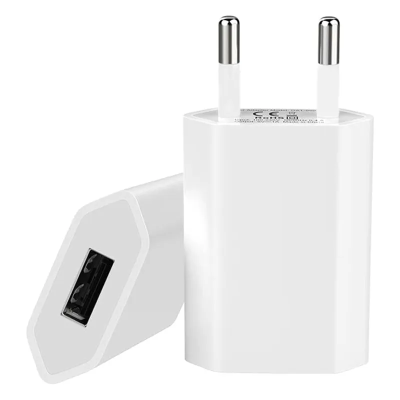 5Pcs/lot USB Charging EU Wall Charger for Apple iPhone 7 8 6 6S Plus X XR XS 11 12 13 Pro Max 5 5S SE 2020 Plug Adapter |