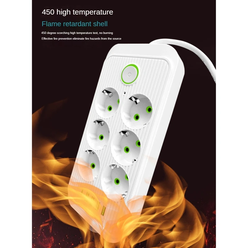 Розетка-удлинитель с несколькими элементами питания 6 розеток 2500 вт