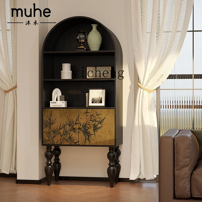 Звс. Домашний шкафчик из цельного дерева в среднем и древнем стиле угловой для