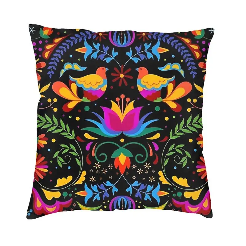 Nordic Colorful Mexican Flowers Pattern Cushion Cover Soft Mexico Folk Floral Art Pillow Case Home Decorative Pillowcase