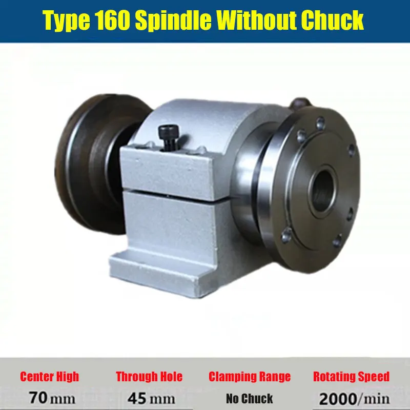 

Type 160 Spindle Without Chuck Woodworking Lathe Integral Through Hole Spindle Woodworking Tools Drill Chuck Tailstock Assembly