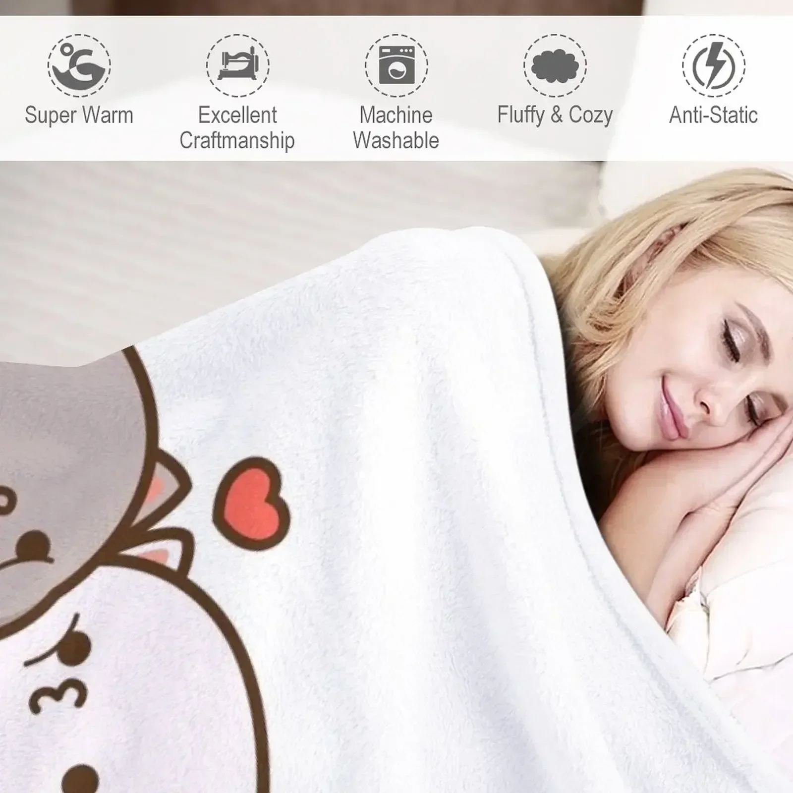 Одеяло Peach and Goma Mochi Cat Big RED Heart туристическое зимнее покрывало одеяла