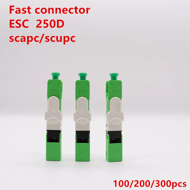 

.. Free Shipping 100, 200PCS/Lot FTTH ESC250D SC APC & SC UPC Single-Mode Fiber Optic Quick Connector FTTH SM Optic Fast