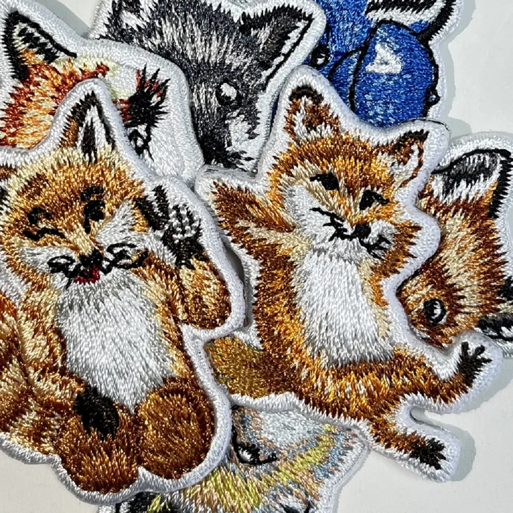 

5/7Pcs Rowling Chic Fox Head Ironing Brand Embroidered Patches For on Clothing T Shirt Thermo adhesive DIY Badges Stickers decor