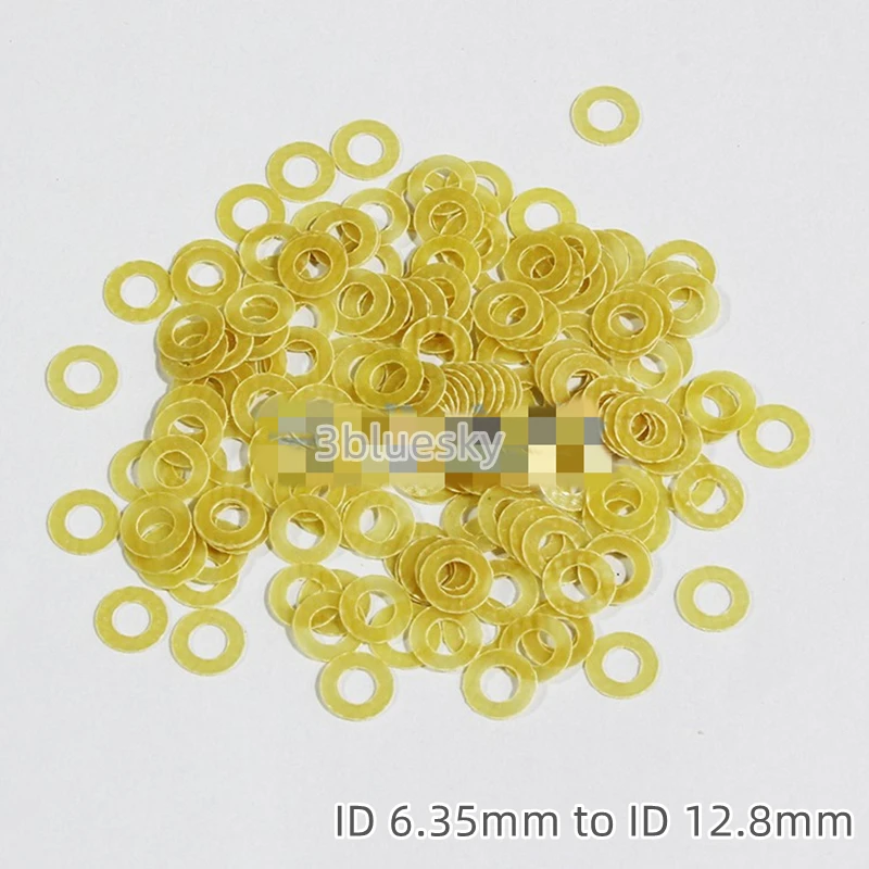 

100x эпоксидной Стекло волоконная шайба точные прокладки уплотнительные кольца Мезон ШИМ ID 6,35 мм ID 12,8 мм по ограничению на использование опасных материалов в производстве желтого цвета