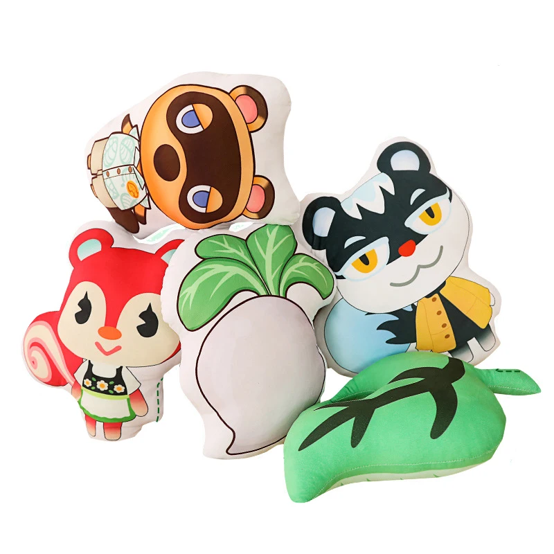 Подушка плюшевая в виде животного енота лисы и редиса 45 см