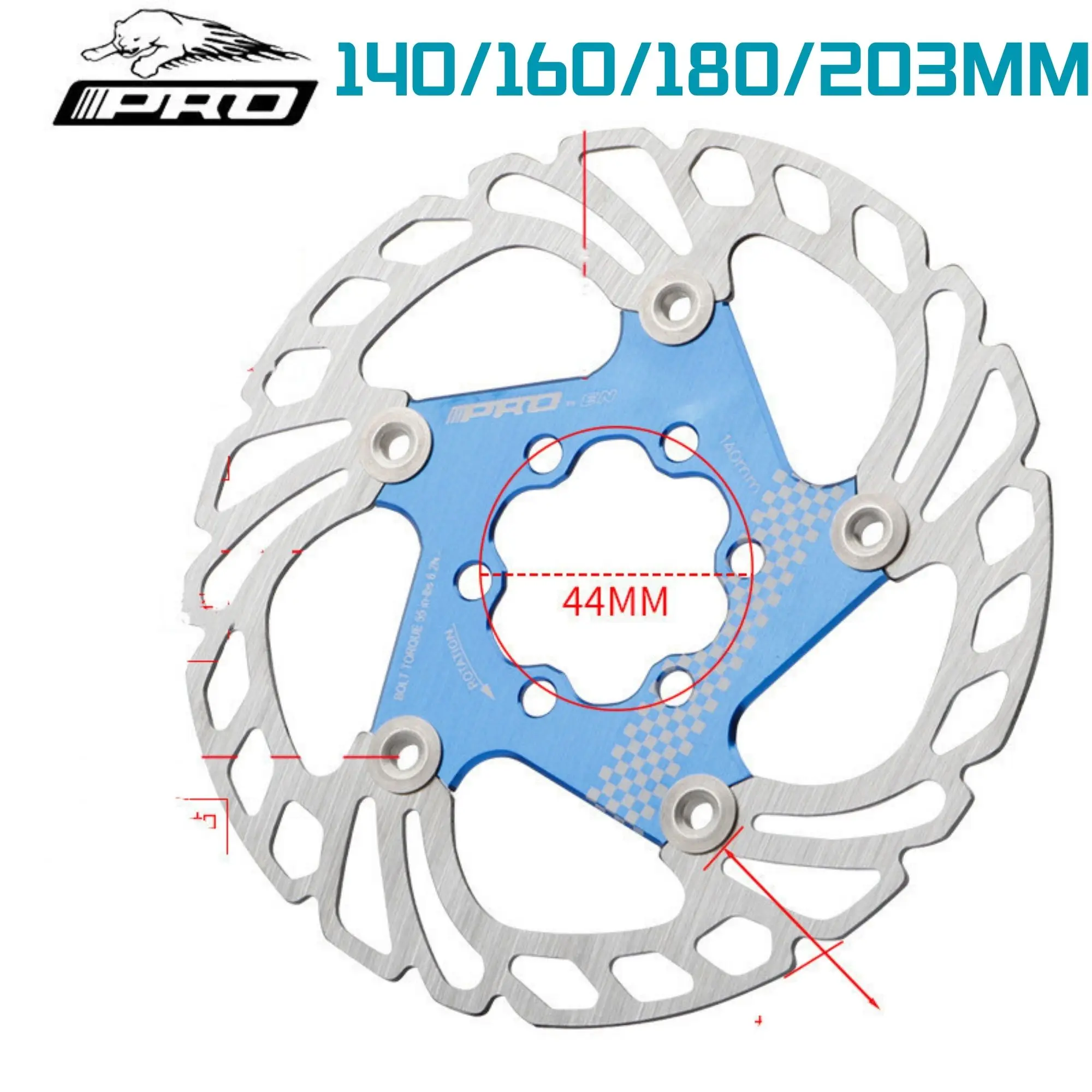 

IIIPRO Bicycle 140/160/180/203mm Disc Brake Rotor Floating Thickening Anodized Quick Cooling Ultra-light Disc Bike Accessories