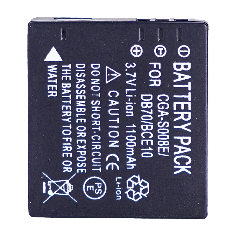 Аккумулятор CGA-S008E 1100 мАч 3 7 В для камеры Panasonic DMC-FS3 FS5 FS20 FX30 FX33 FX36 FX37 CGAS008E CGA S008E DMW-BCE10