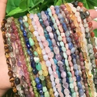 Бусины из агата, амазонита, нефрита, кварца, жаспера, 5-7 мм, естественный неправильной формы, незакрепленные бусины, аксессуар для браслета для самостоятельного изготовления ювелирных изделий