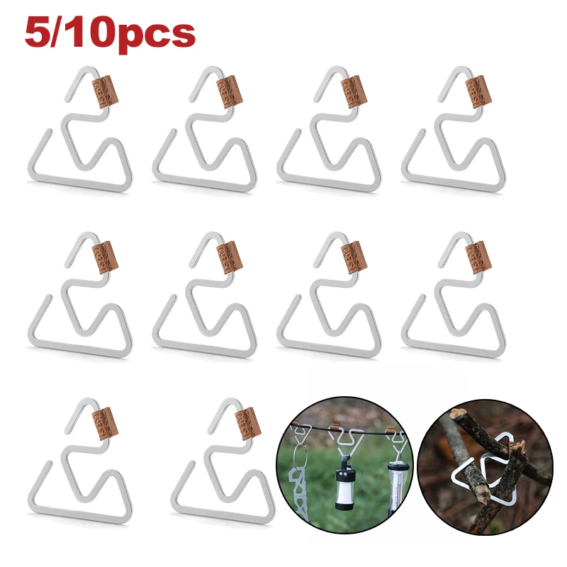 

Stainless Steel Tent Lamp Hanger Hook Heavy-Duty Pot Pan Hanging Buckle Portable Lightweight Outdoor Hiking Tool Picnic Supplies