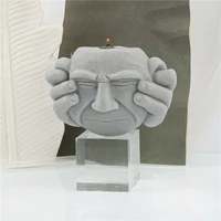 new funny face silicone candle mold gypsum form carving art aromatherapy plaster home decoration mold wedding gift handmade