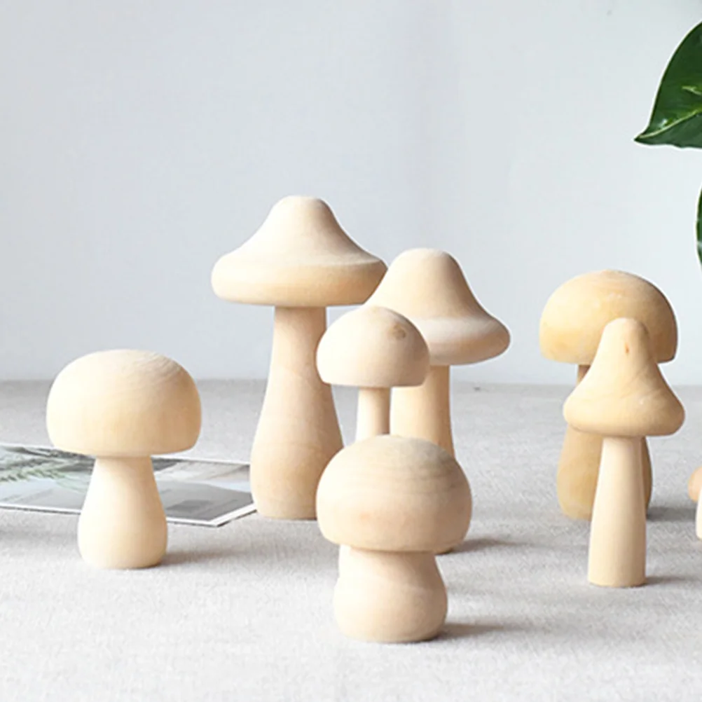 15 шт. маленькие деревянные грибы детские игрушки DIY крючок для фигурки природы