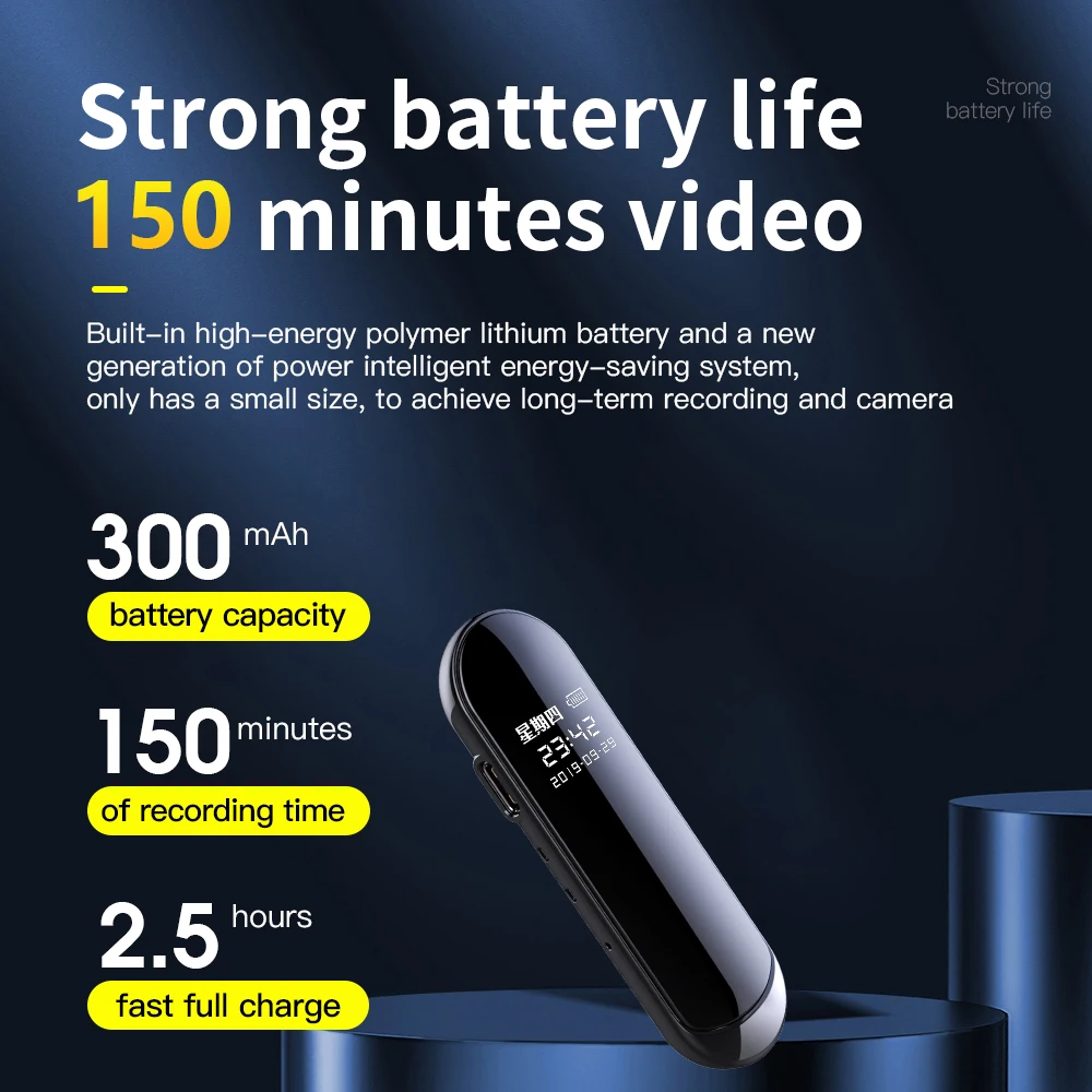 

V8 Voice Recorder Audio and Video Sync Camera Pen Ai Smart High-definition Video Noise Reduction 2021 NEW Portable Video Pen