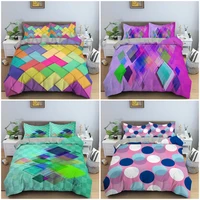 colored geometric pattern bedding set luxury duvet cover sets single twin king size bedclothes with pillowcase home decor 23pcs