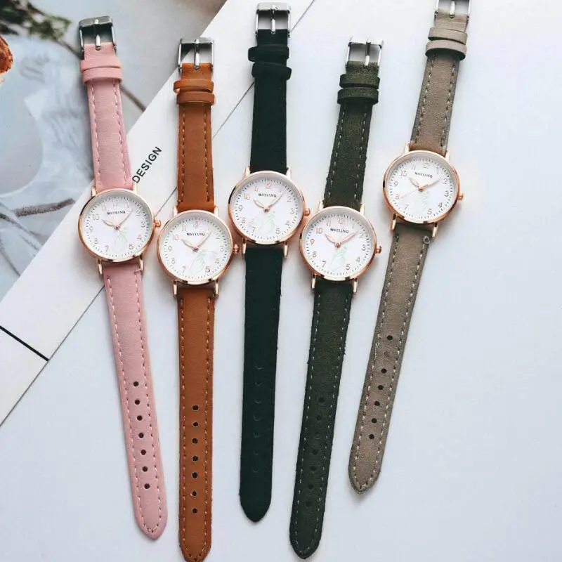 Luminous women's watch set casual cute small dial women's watch fashion girl pink watch bracelet gift enlarge