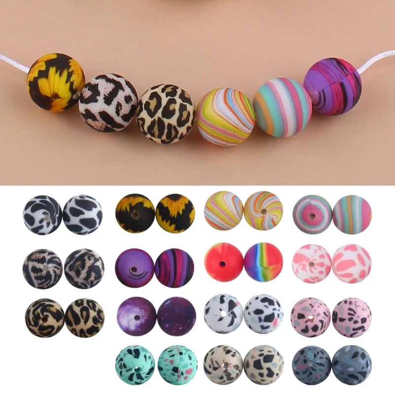 

20-piece Silicone Beads Silicone Loose Beads Colorful Silicone Beads Pacifier