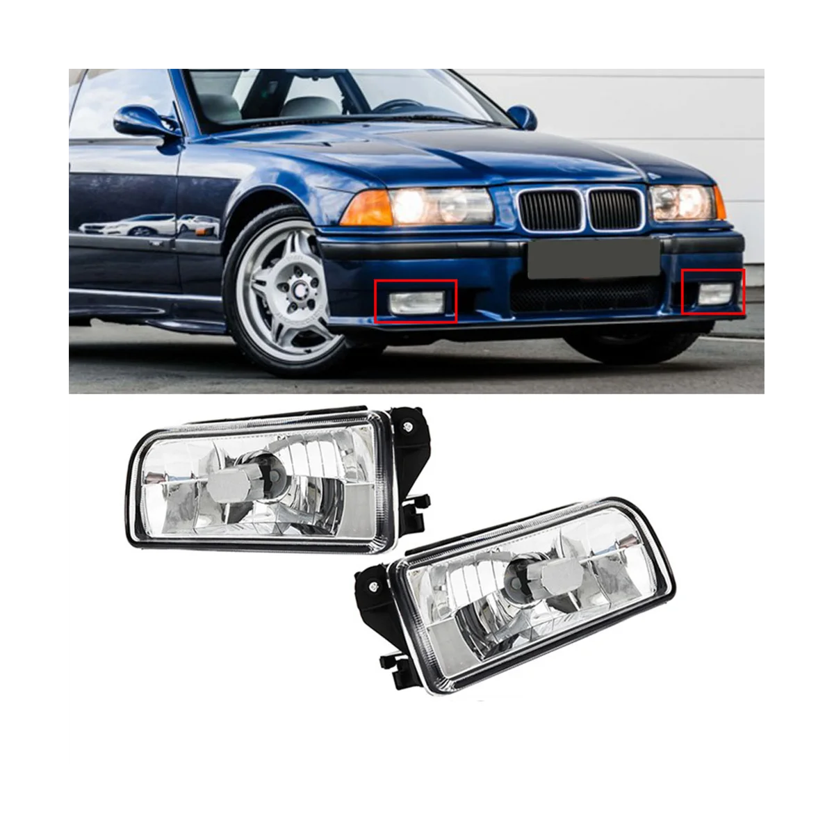 Левый и правый передний бампер противотуманный корпус для фар E36 318I 318Ti 1992-1998