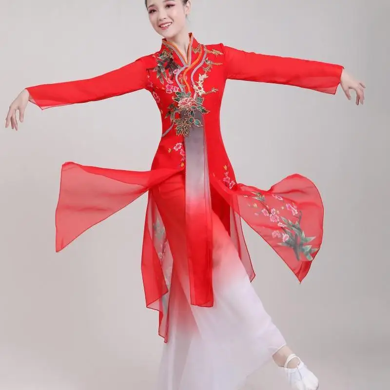 Платье для классических танцев элегантное национальное платье Янко поющий веер