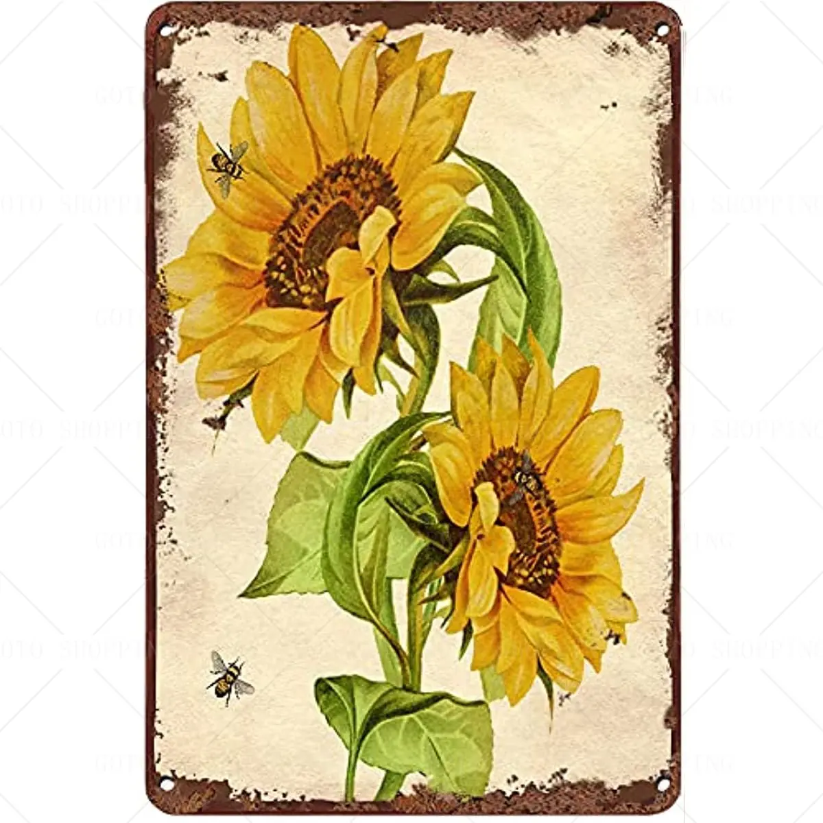 

Creative Metal Tin Sign Sunflower & Bee Funny Tin Sign Summer Wall Decor Farmhouse for Home Cafes Store Sign Plaque Metal Tin