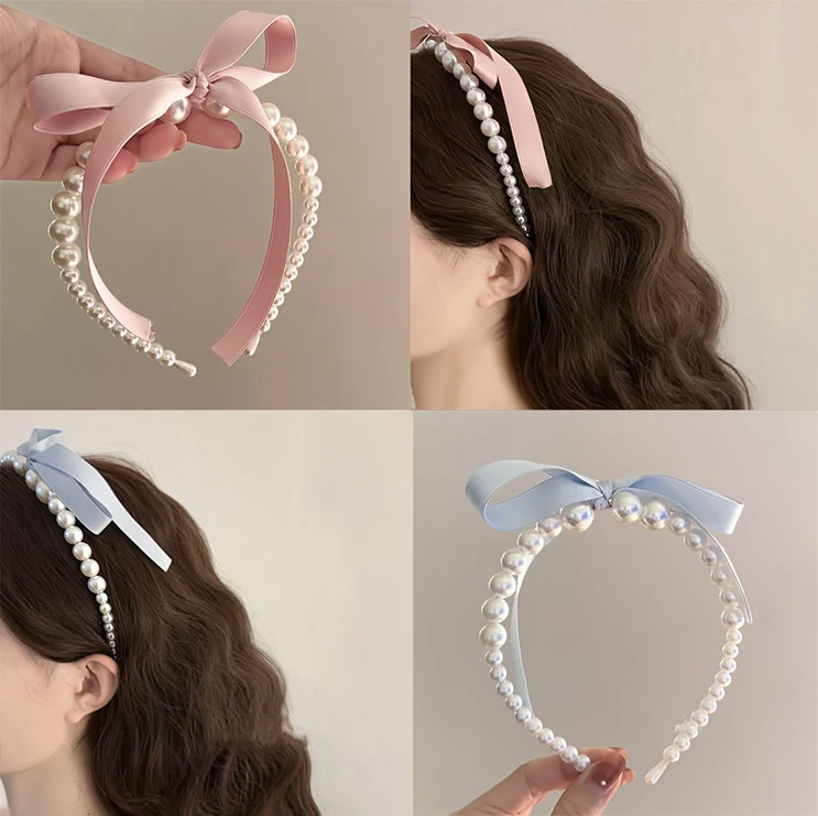 Girl Bow Ribbon Sweet Lady Headband Hair Hoop Headwear Women Jewelry Accessories