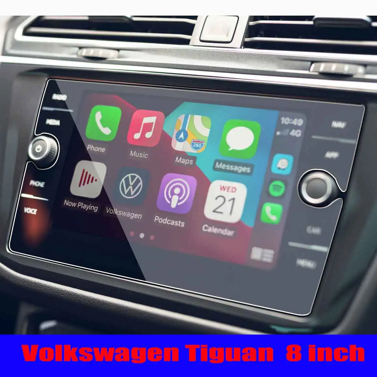 

Tempered Glass Screen Protector For Volkswagen Tiguan SEL 2021 2022 8" Inch Car infotainment GPS Navigation Car radio accessorie