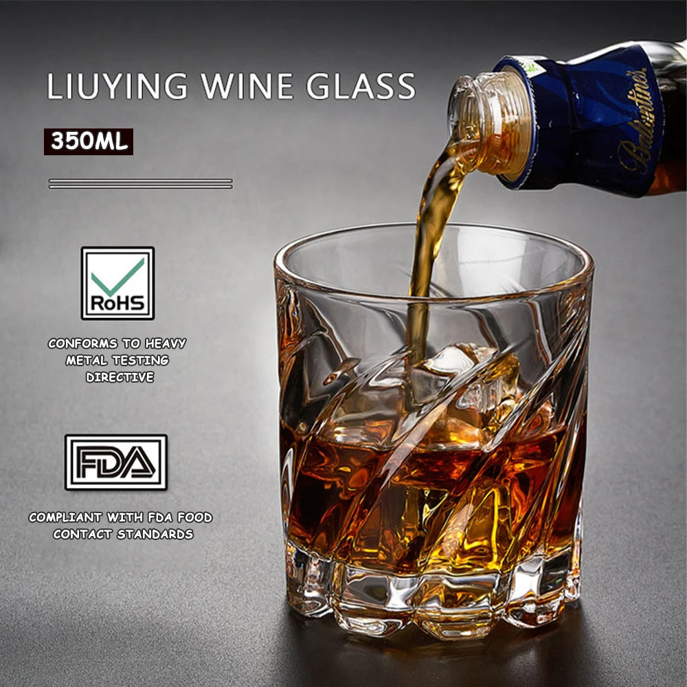 

350ML Whiskey Crystal Glass Cup Cocktail Glass Drinking Supplie Irregular Latte Nordic Transparent Glass Beer Cup Bar Accessorie
